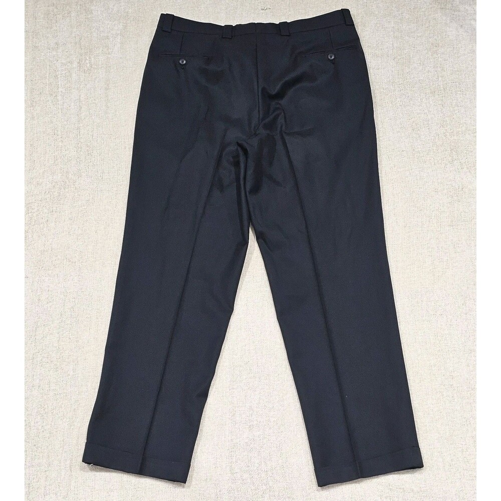 Filo A'Mano by‎ Tom James Custom Tailored Black 100% Wool Trousers 38x32 - Picture 2 of 6